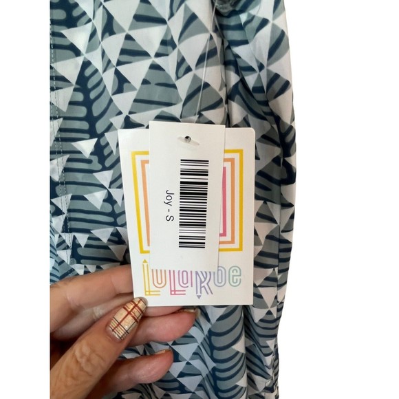 Lularoe Joy Split Seam Duster Long Vest Triangle pattern Size Small NWT - Picture 3 of 6